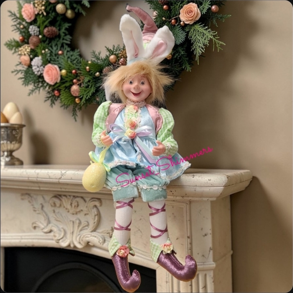 Cynthia Rowley Easter Fairy Pixie Elf Whimsical Shelf Sitter Doll Poseable New